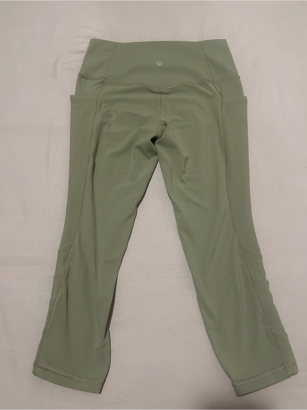 Athleta Olive Green Cropped Leggings with Side Cutout Detail - Picture 7 of 10